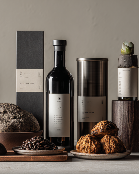 A refined editorial composition illustrating premiumization in food and beverage through carefully curated high-quality products, emphasizing craftsmanship, value, and modern consumer expectations.