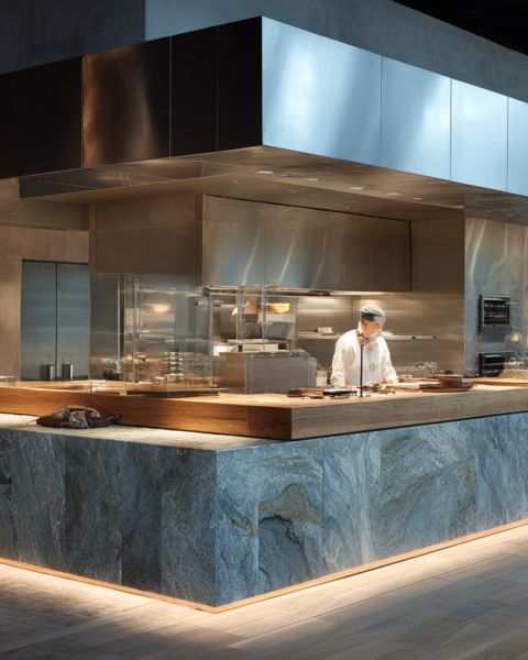 An elegant editorial visualization of the future restaurant, where hospitality, operational intelligence, architectural design, and advanced technology work together to create exceptional guest experiences.